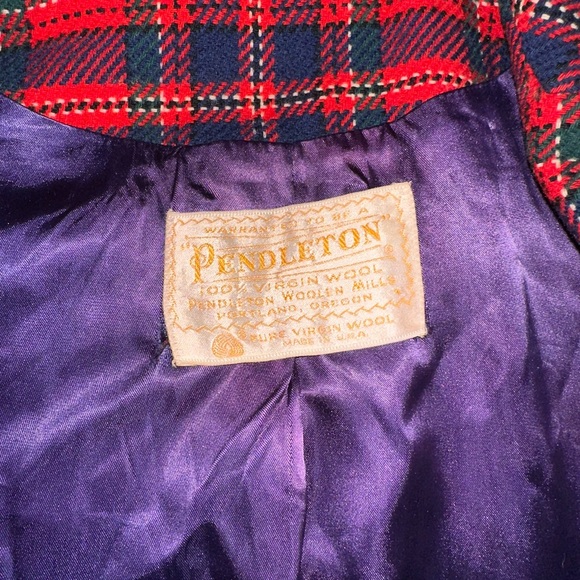 Pendleton Vibrant Red and Black Checkered Coat - Picture 4 of 8